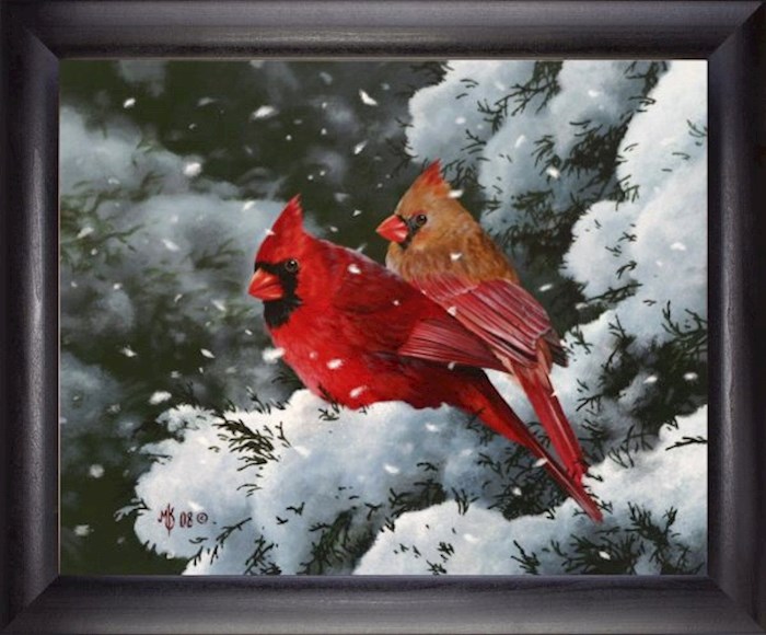 Simple Black Art-Wintery Harmony/Cardinals (16 X 20) | SHOPtheWORD