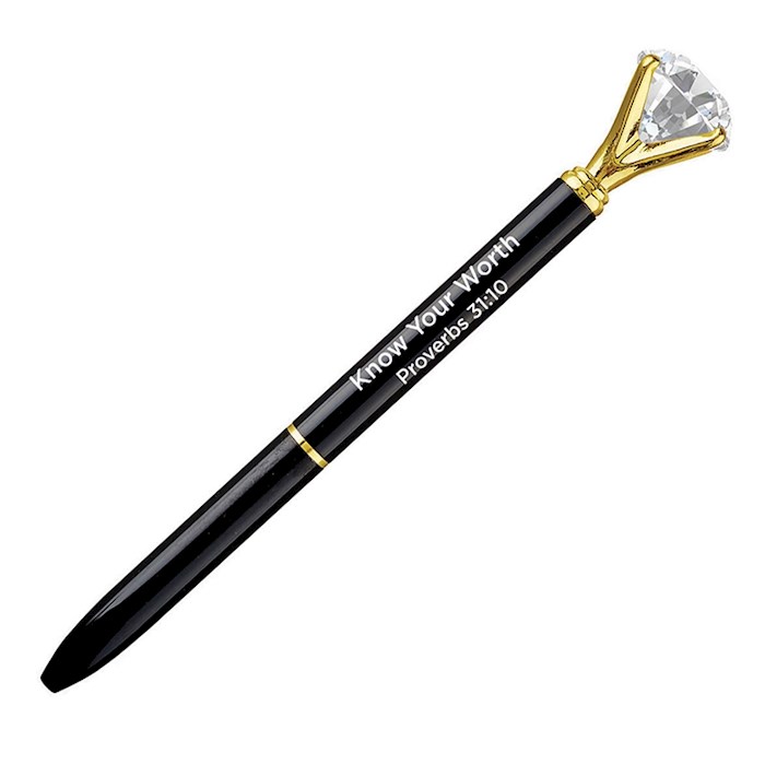 Pen-Gem-Know Your Worth-Black | SHOPtheWORD