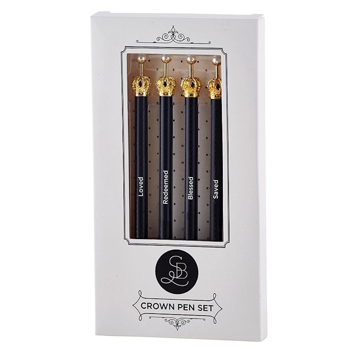 Pen-Crown-Black-Boxed Set Of 4 | SHOPtheWORD