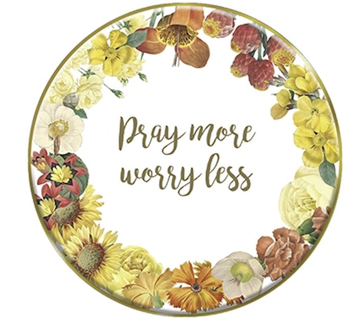 Plate-Tabletop-Pray More-Mini w/Stand (4