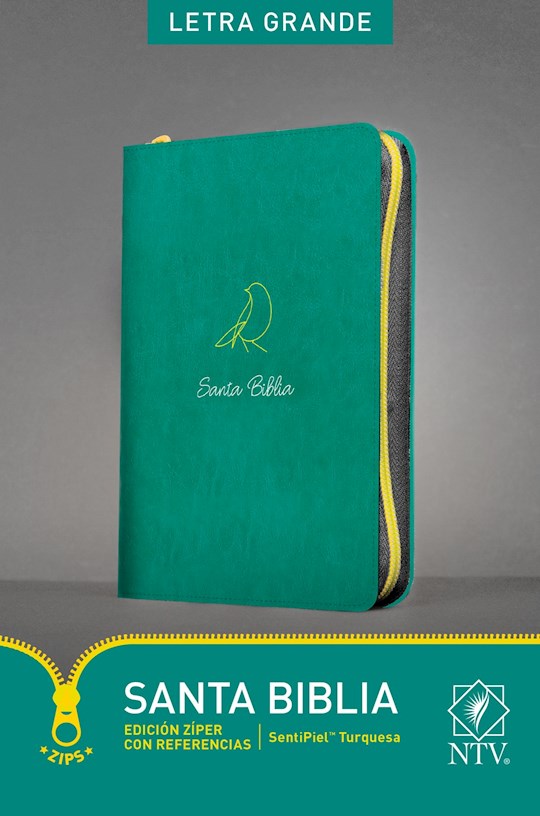 Span-NTV Bible-Large Print Zipper Edition With References-Teal LeatherLike | SHOPtheWORD