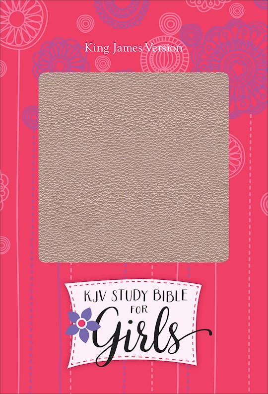 KJV Study Bible For Girls-Pink Pearl/Gray-Vine Design LeatherTouch | SHOPtheWORD