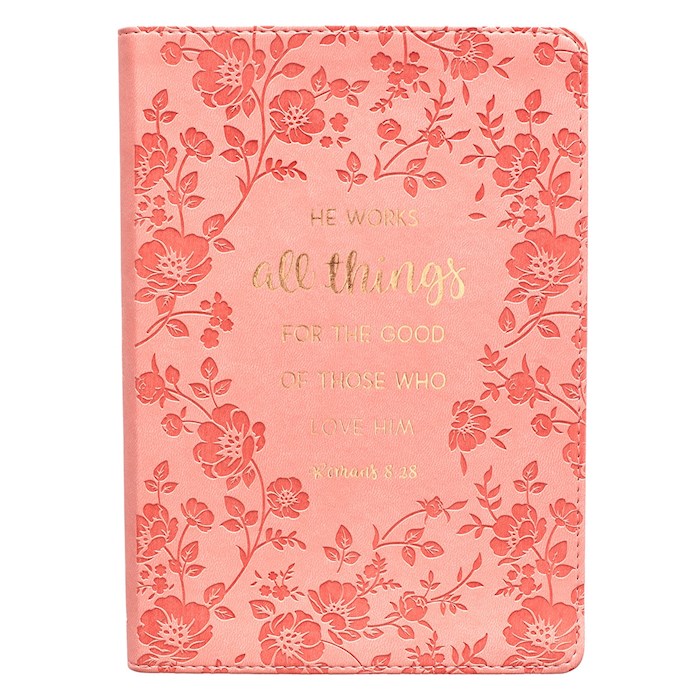 Journal-Classic LuxLeather-He Works All Things-Peach | SHOPtheWORD