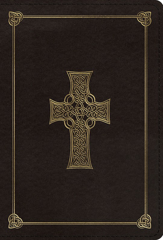 ESV Large Print Compact Bible-Charcoal Celtic Cross Design TruTone (Not Available-Out Of Print) | SHOPtheWORD
