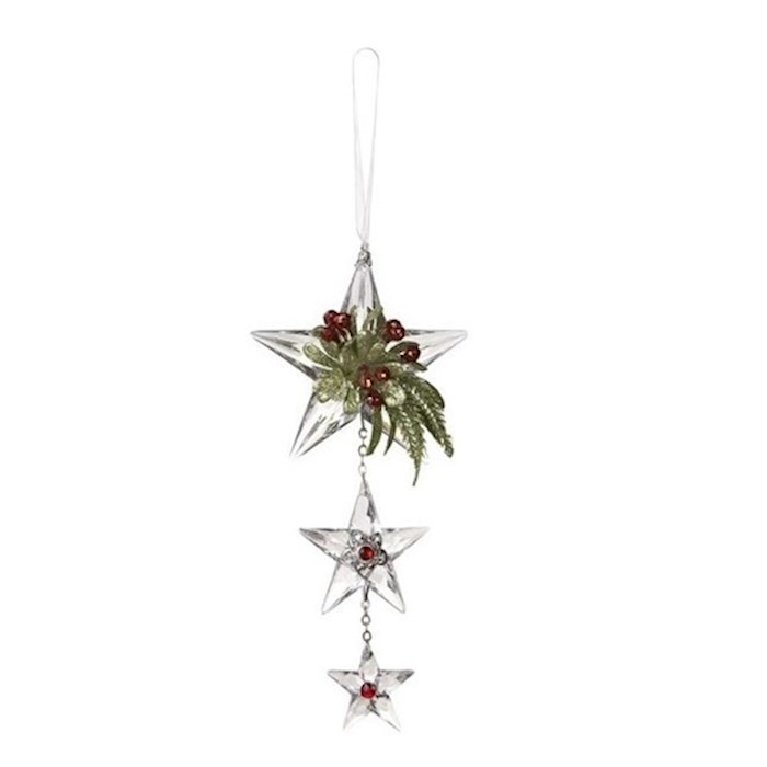 Ornament-Mistletoe Cascading Tri-Star (7.5