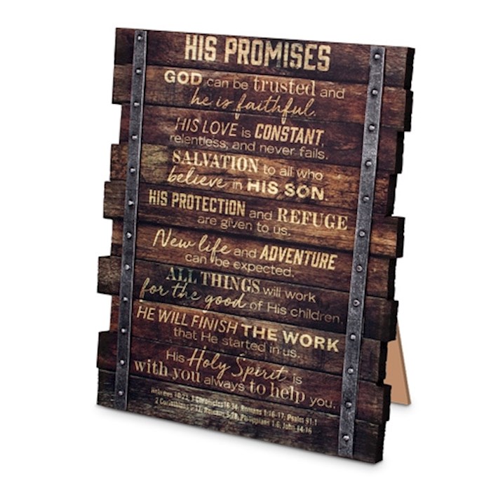 Plaque-Industrial Farmhouse-His Promises (#45034) | SHOPtheWORD