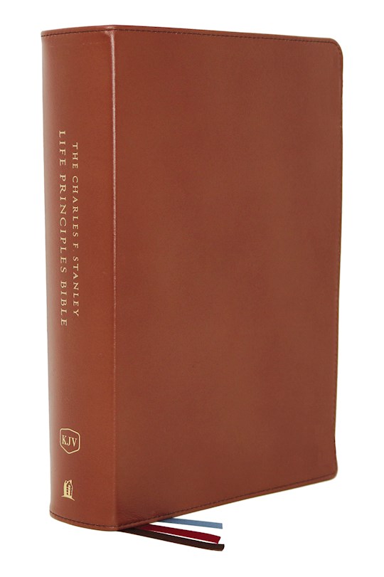 KJV Charles F. Stanley Life Principles Bible (2nd Edition) (Comfort Print)-Brown Genuine Leather Indexed | SHOPtheWORD