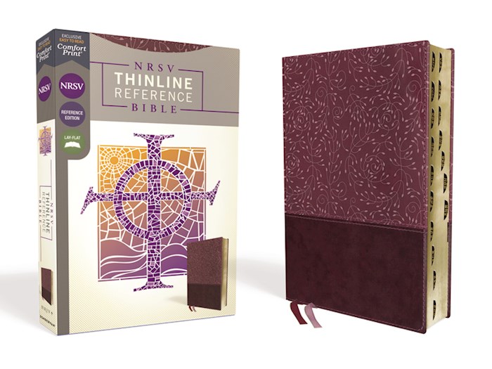NRSV Thinline Reference Bible (Comfort Print)-Burgundy Leathersoft Indexed | SHOPtheWORD