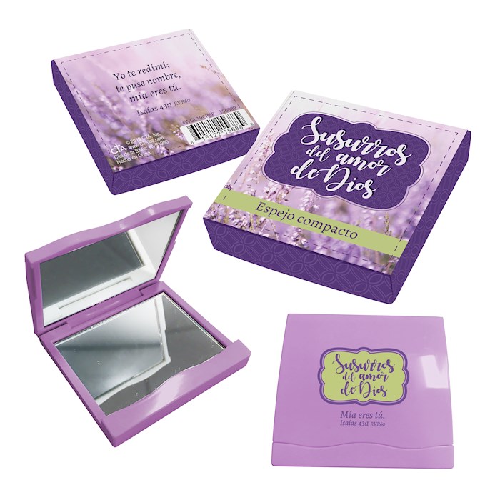 Spanish-Compact Mirror-Whispers Of God's Love (Isaiah 43:1 RVR60) | SHOPtheWORD
