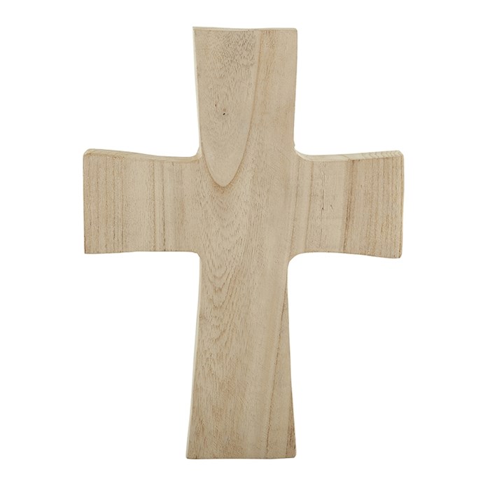 Standing Cross-Paulownia Wood-Natural (10.25