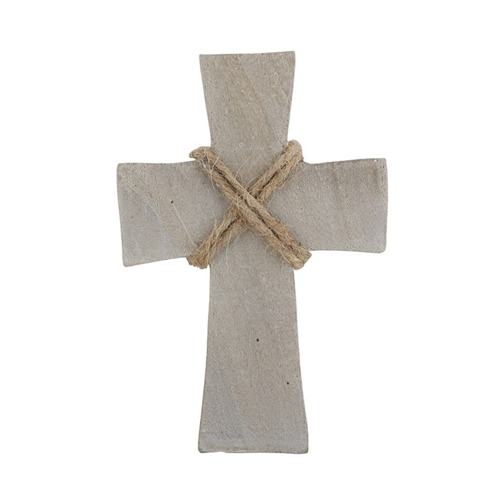 Standing Cross-Paulownia Wood-Grey/Jute (3.25