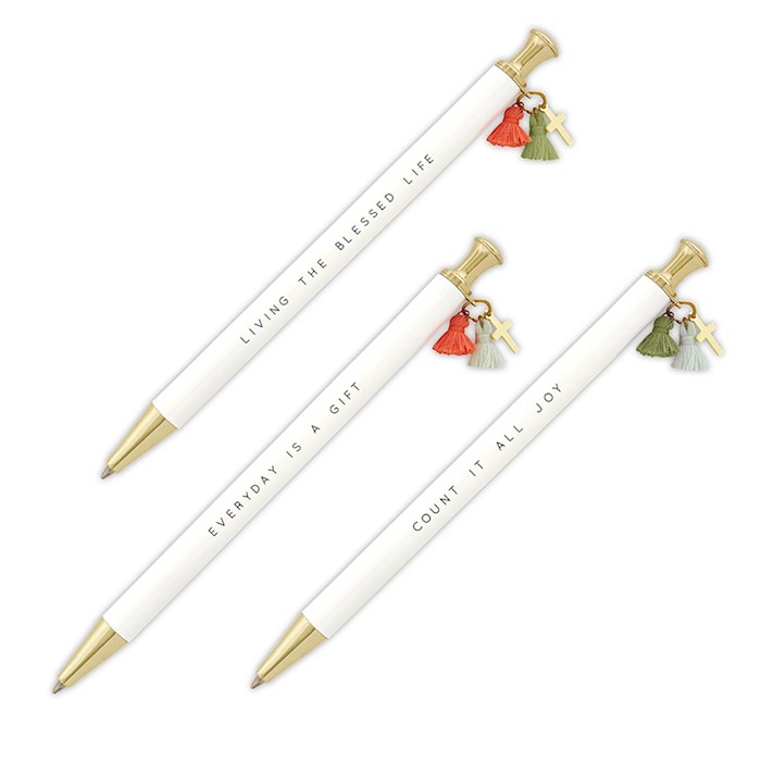 Pen-Cross Tassel-White (Assorted Phrases) | SHOPtheWORD