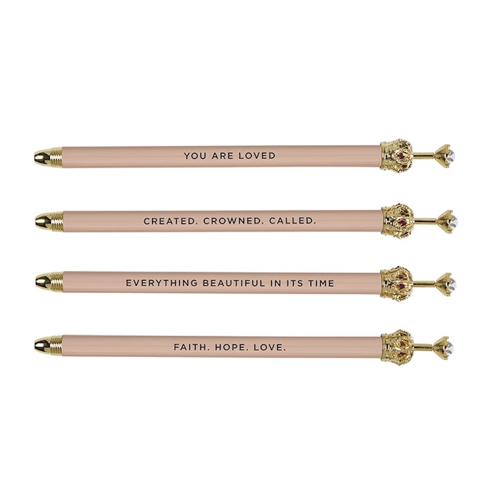 Pen-Rhinestone Crown-Pink-Assorted Phrases | SHOPtheWORD