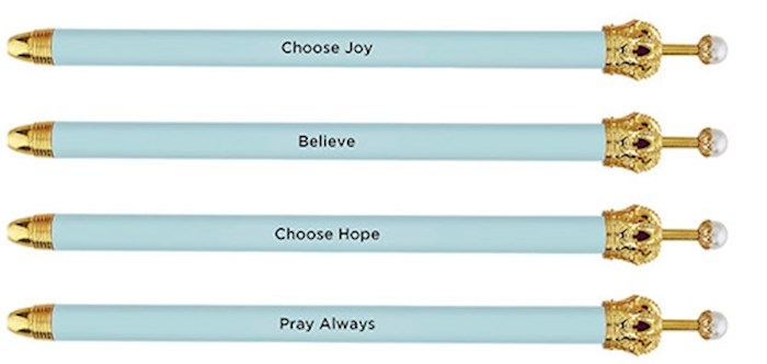 Pen-Pearl Crown-Light Blue-Assorted Phrases | SHOPtheWORD