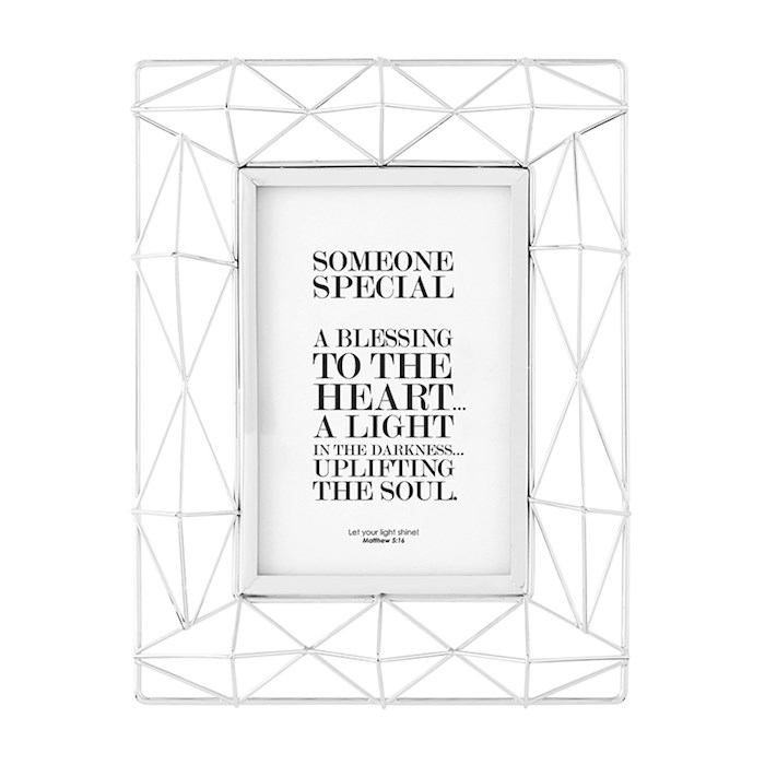 Framed Tabletop-Someone Special (Matt 5:16)-Geometric Silver (Holds 4 x 6 Photo) | SHOPtheWORD
