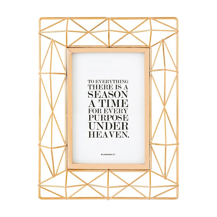 Framed Tabletop-Retirement (Eccl 3:1)-Geometric Copper (Holds 4 x 6 Photo) | SHOPtheWORD