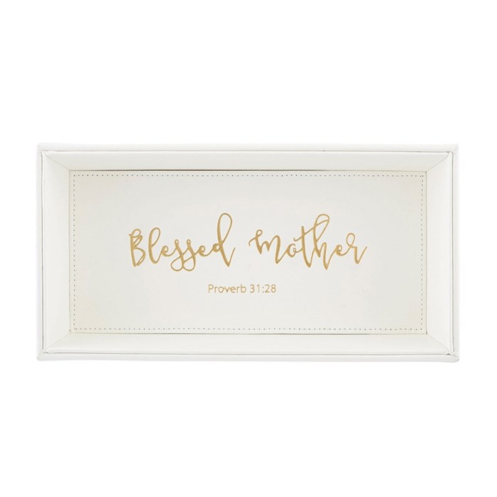 Tabletop Tray-Mother (Proverbs 31:28) White (10