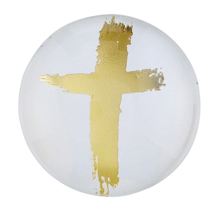 Magnet Christian Verse-Gold Cross (1.5