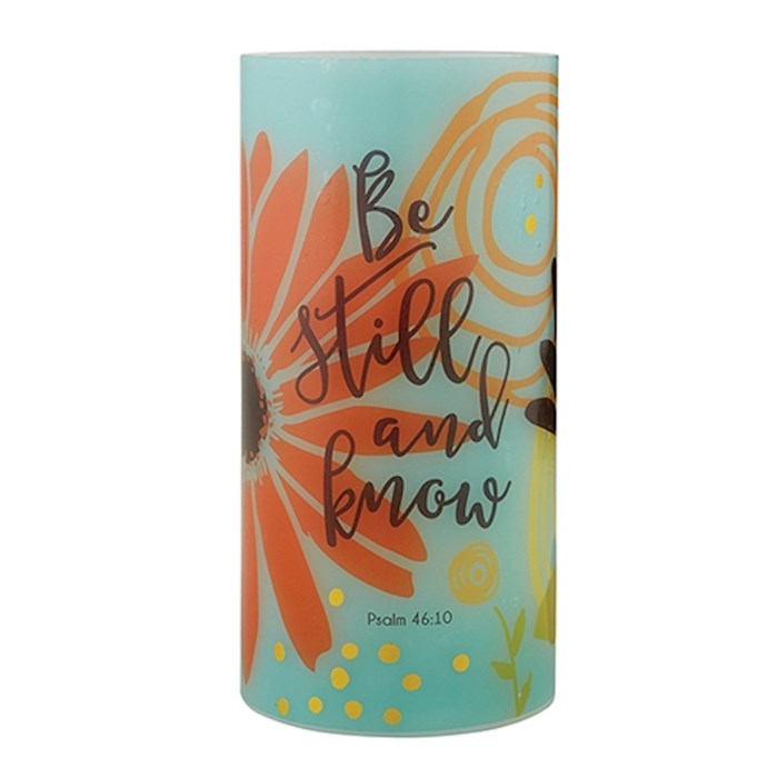 LED Candle Christian Verse-Be Still (Psalm 46:10) (6