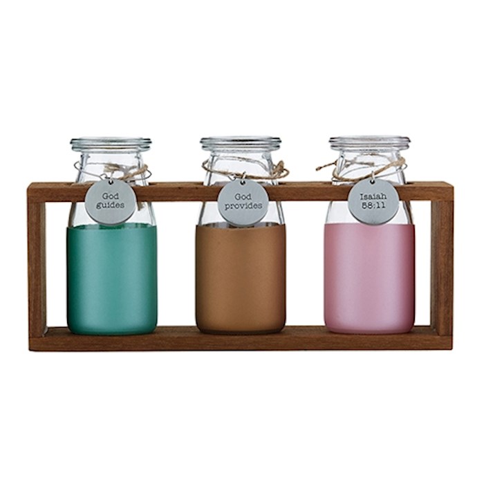 Garden Milk Jar Set-Christian Verse-Isaiah 58:11 (Set Of 3) | SHOPtheWORD