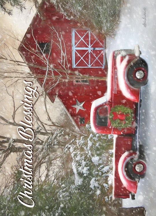 Card-Boxed-Christmas Truck And Barn (John 1:16 NLT) (Box Of 20) | SHOPtheWORD