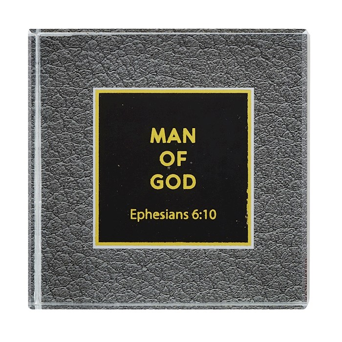 Paperweight-Glass-Man Of God (Eph 6:10) Gift Boxed (3