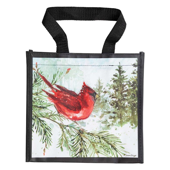 Tote Bag-Cardinal Snow Forest (13.25 x 16.5) | SHOPtheWORD