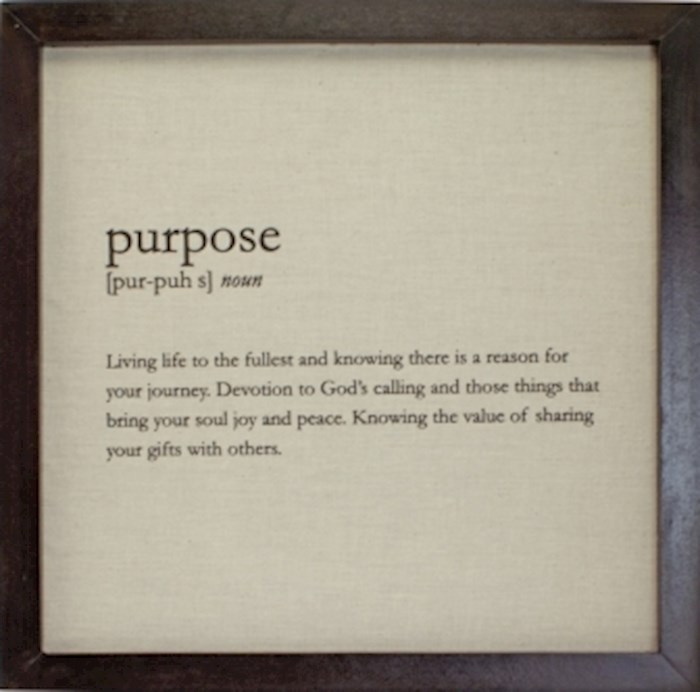 Shop the Word Definition PlaquePurpose (12 x 12) (0785525297813) Gift