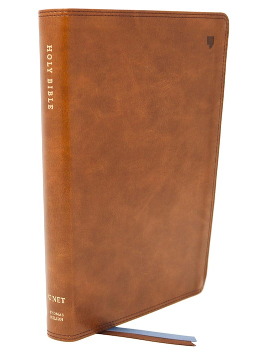 NET Thinline Bible/Large Print (Comfort Print)-British Tan Leathersoft Indexed | SHOPtheWORD