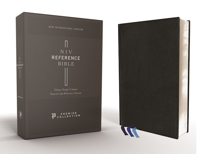 NIV Deluxe Single-Column Reference Bible (Comfort Print)-Black Premium Leather | SHOPtheWORD
