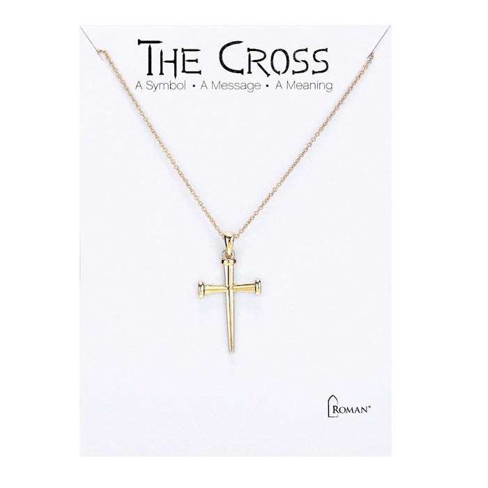Necklace-Gold Nail Cross (16