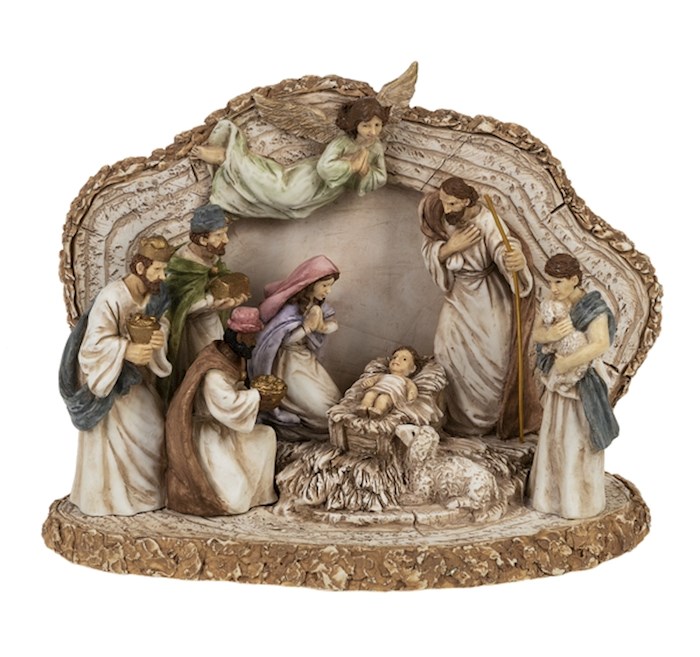Nativity Set-Light Up-Woodlook (3