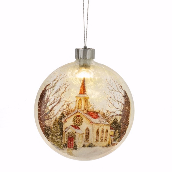 Ornament-LED Light Up-Church-Disk (5.5