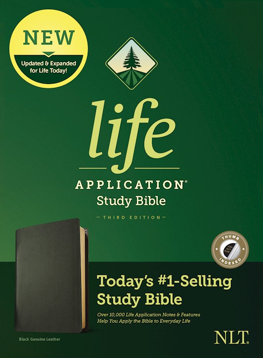 NLT Life Application Study Bible (Third Edition)-Black Genuine Leather Indexed | SHOPtheWORD