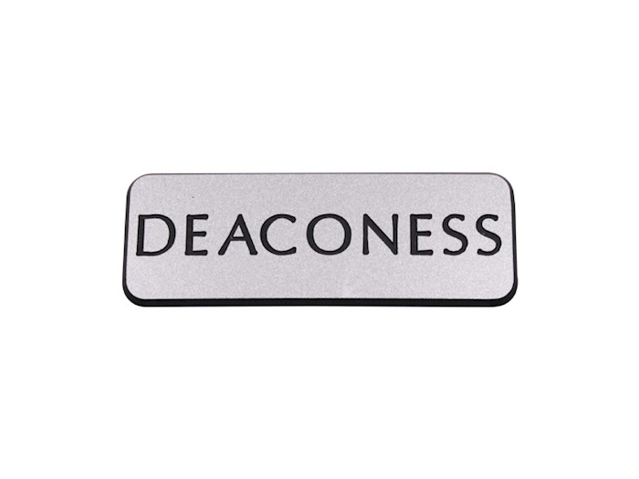 Shop the Word BadgeContemporaryDeaconessSilver/BlackPin Back