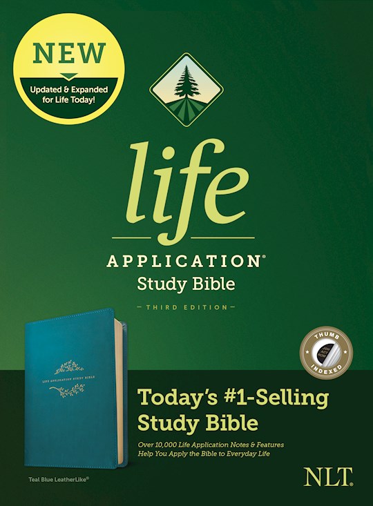 NLT Life Application Study Bible (Third Edition)-Teal Blue LeatherLike Indexed | SHOPtheWORD
