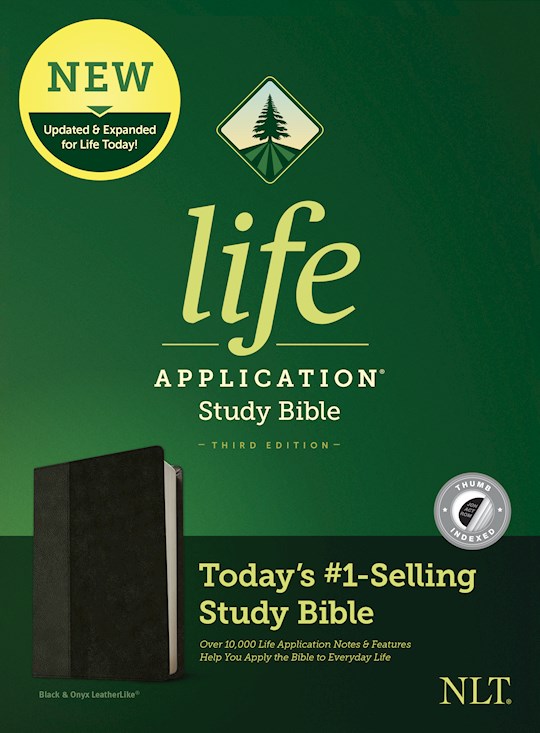 NLT Life Application Study Bible (Third Edition)-Black/Onyx LeatherLike Indexed | SHOPtheWORD