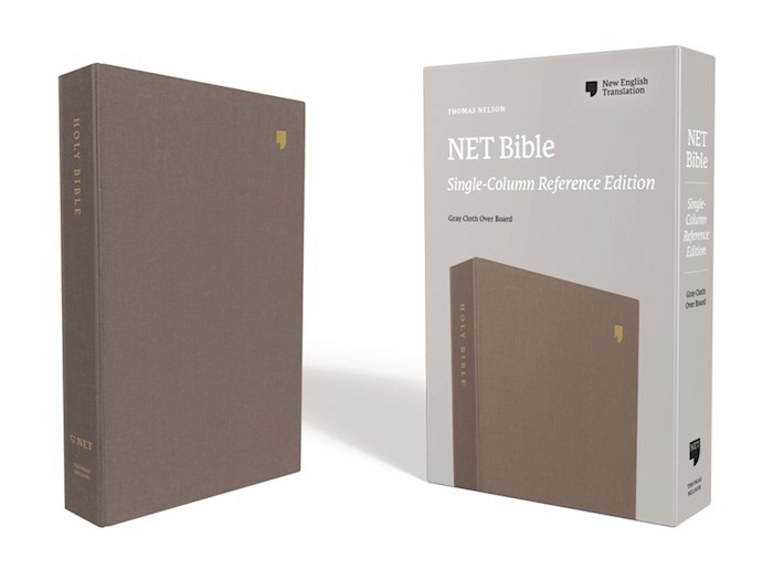 NET Single-Column Reference Bible (Comfort Print)-Gray Cloth Over Board | SHOPtheWORD