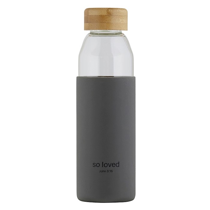 Water Bottle-w/Bamboo Lid-So Loved (18 Oz) | SHOPtheWORD