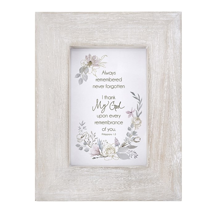 Framed Tabletop Christian Verse-In Memory (Philippians 1:3) (Holds 4 x 6 Photo) | SHOPtheWORD