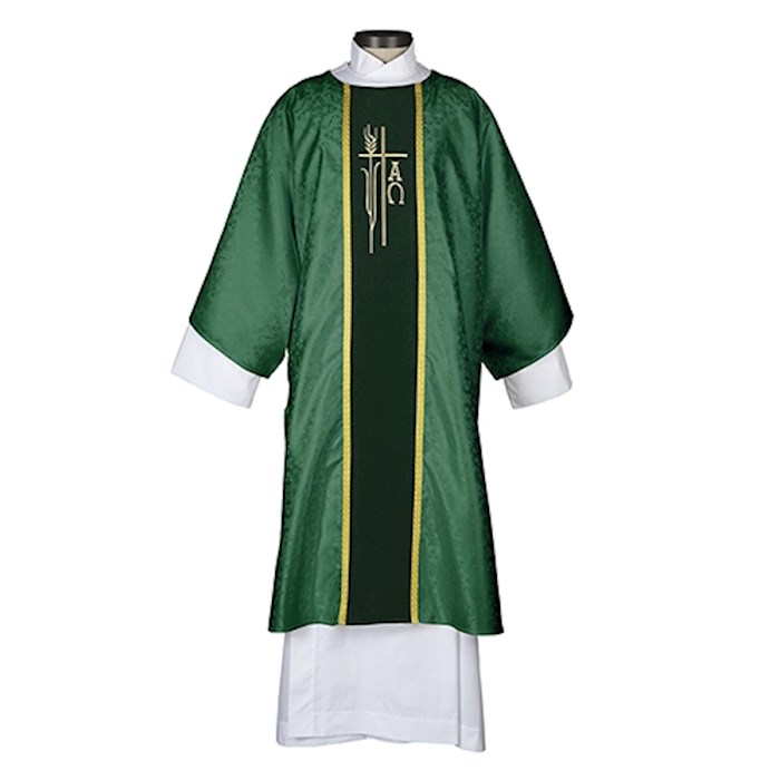 Dalmatic-Jacquard Alpha Omega Collection-White (59