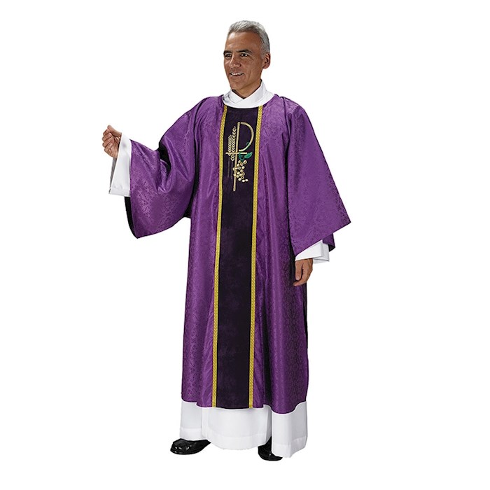 Dalmatic-Eucharistic Jacquard Collection-White (59