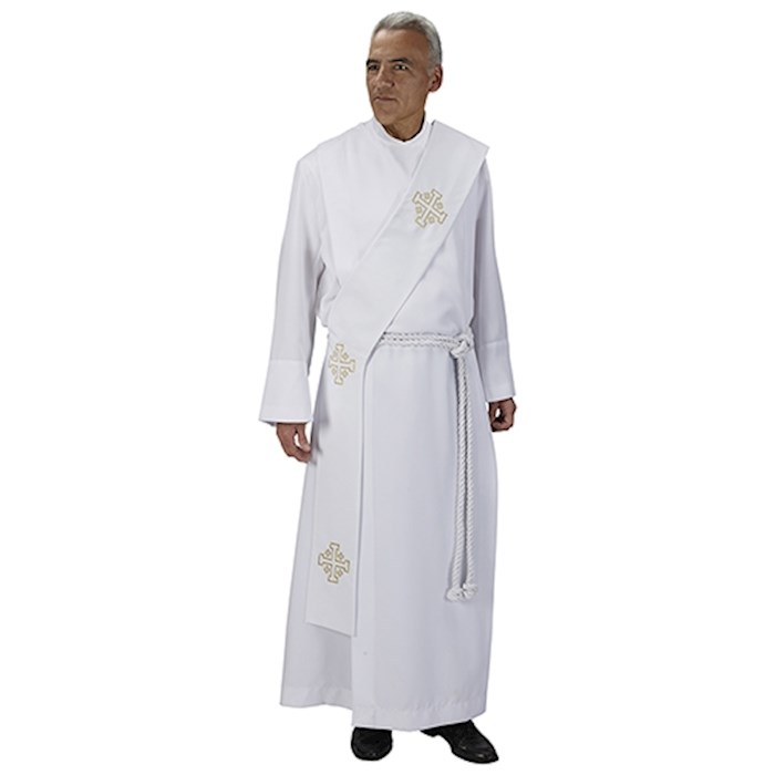 Deacon Stole-Jerusalem Cross-Green (5.5