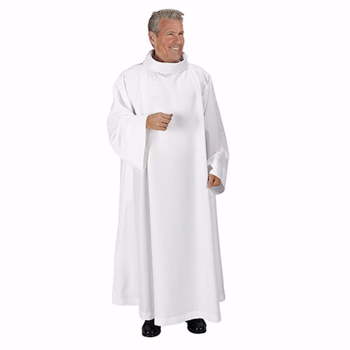 Alb-Cowl Neck/Monastic-Polyester-White-Small | SHOPtheWORD