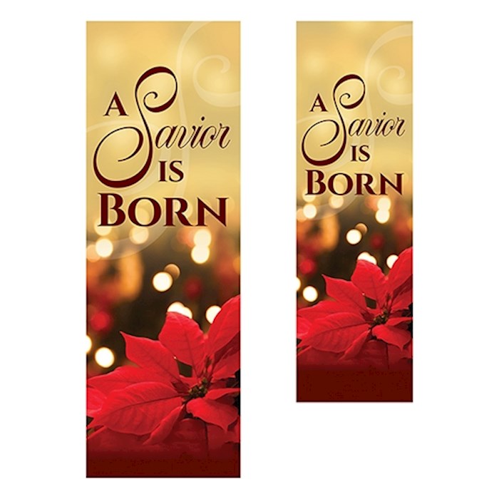 Banner-A Savior Is Born w/Pole Hems (2' x 6') | SHOPtheWORD