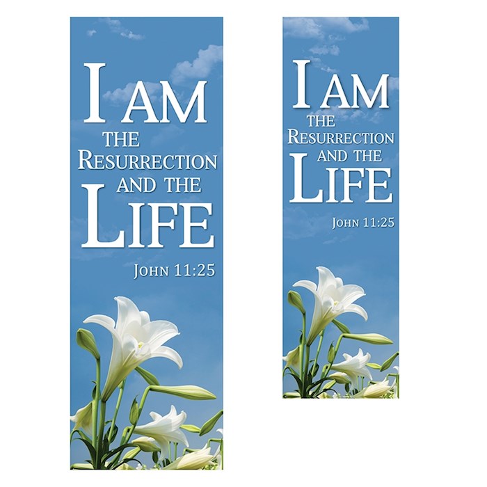 Banner-I Am The Resurrection w/Pole Hems (18
