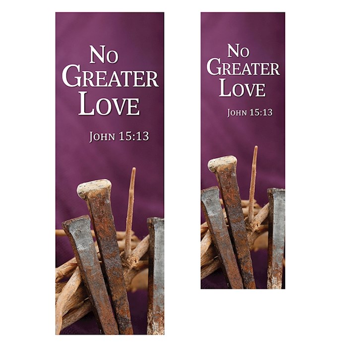 Banner-No Greater Love w/Pole Hems (18