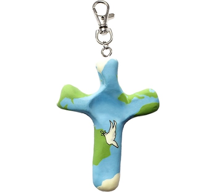 Clip-Comforting Clay Cross-Peace On Earth | SHOPtheWORD
