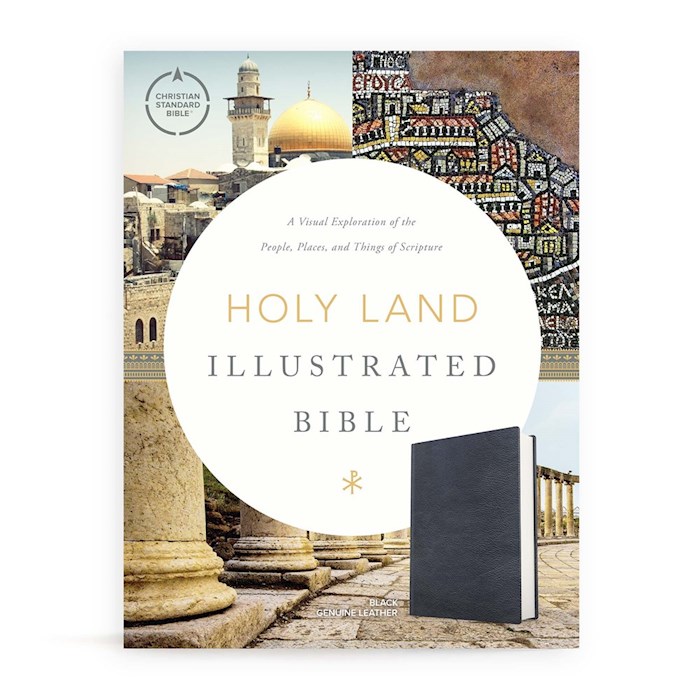 CSB Holy Land Illustrated Bible-Black Premium Genuine Leather | SHOPtheWORD