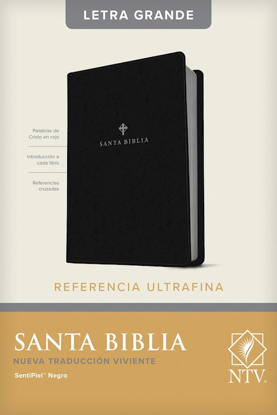 Span-NTV Slimline Reference/Large Print Bible (Referencia Ultrafina Letra Grande)-Black LeatherLike | SHOPtheWORD